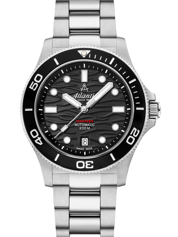 マリモ！ Atlantic Mariner Wave Automatic – Stainless Steel / Black (42 mm
