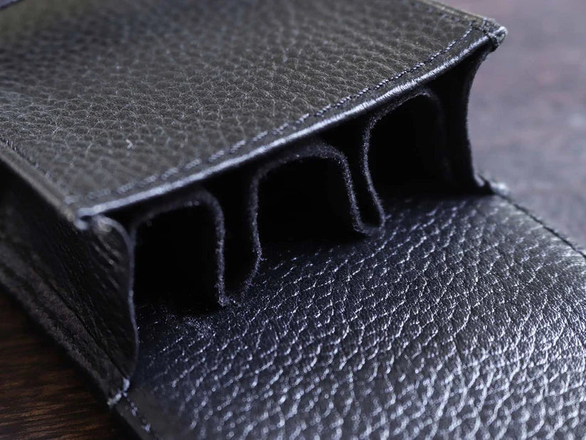 TERASAKI LEATHER PEN CASE – BLACK