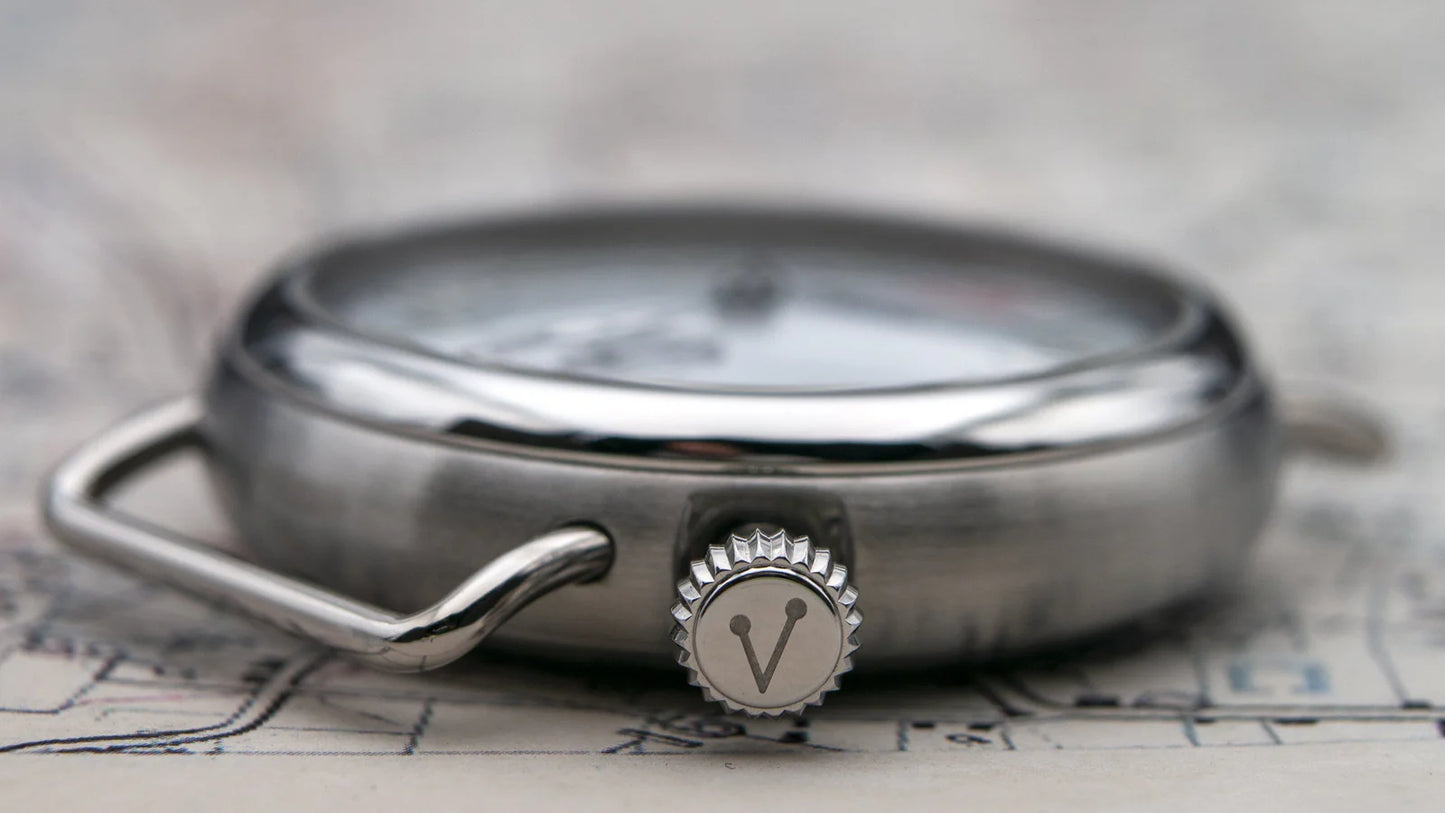 Vario 1918 Trench Gray Dial with White Lume Indigo Blue 37mm