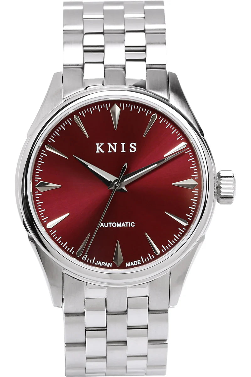 KNIS Automatic Sunray Dail Wine Red 38 mm