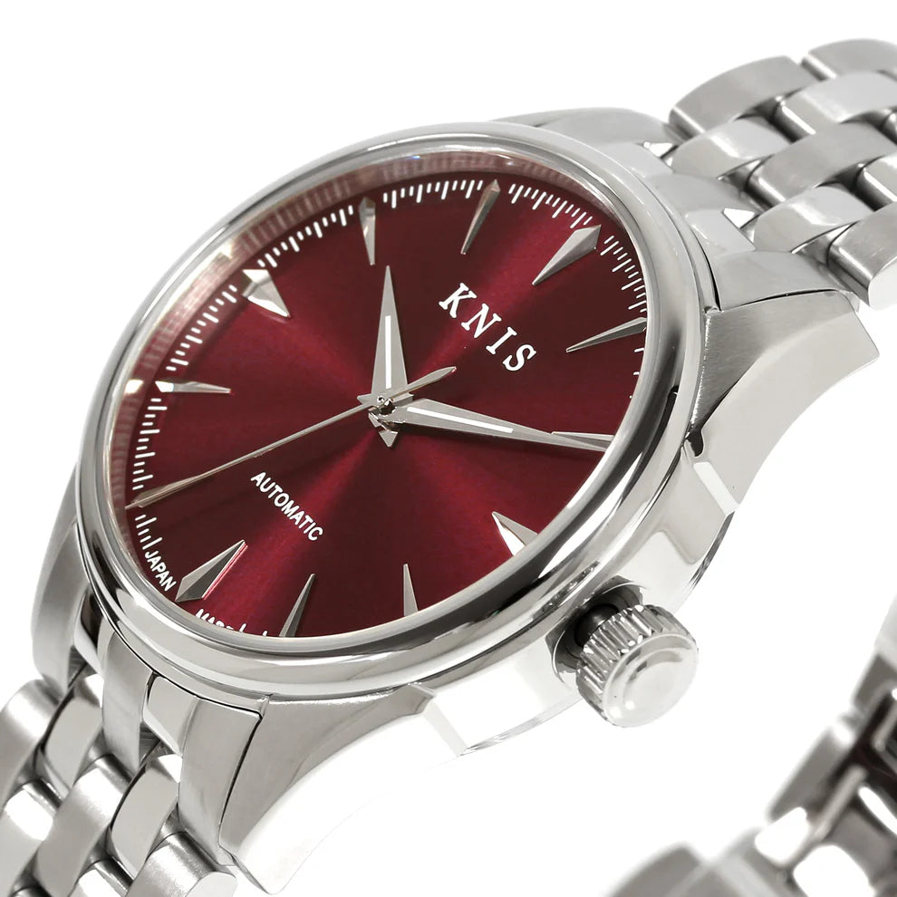 KNIS Automatic Sunray Dail Wine Red 38 mm