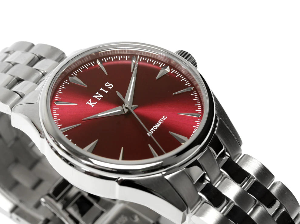 KNIS Automatic Sunray Dail Wine Red 38 mm