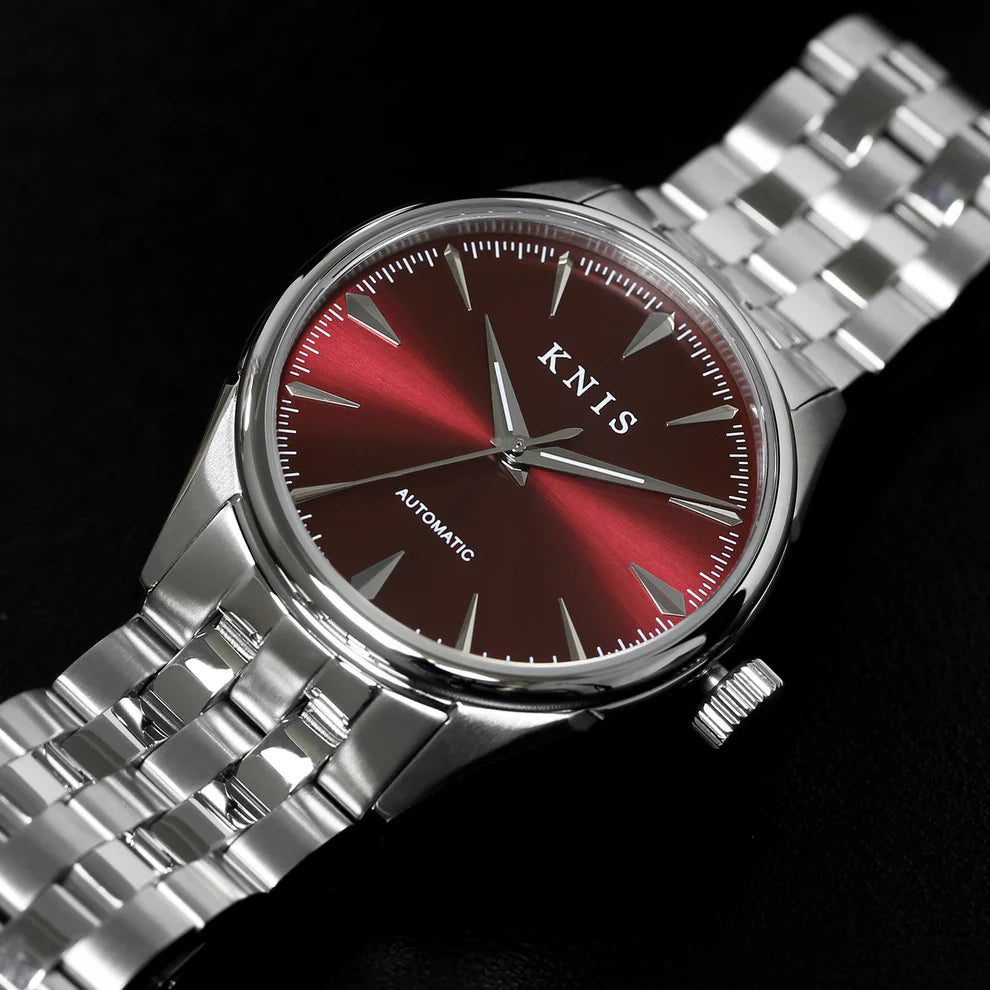KNIS Automatic Sunray Dail Wine Red 38 mm