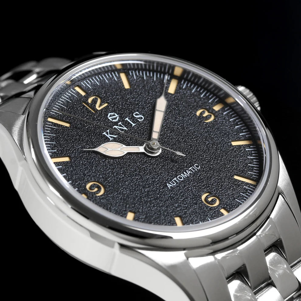 KNIS Automatic Retro Modern Super Luminova Black Modern 38 mm