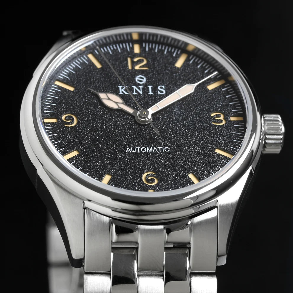 KNIS Automatic Retro Modern Super Luminova Black Modern 38 mm