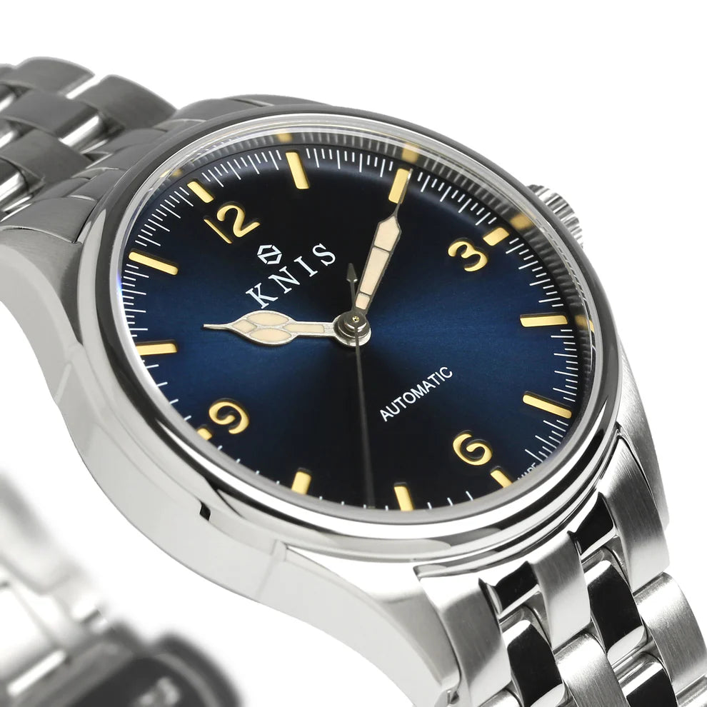KNIS Automatic Retro Modern Super Luminova Blue 38 mm