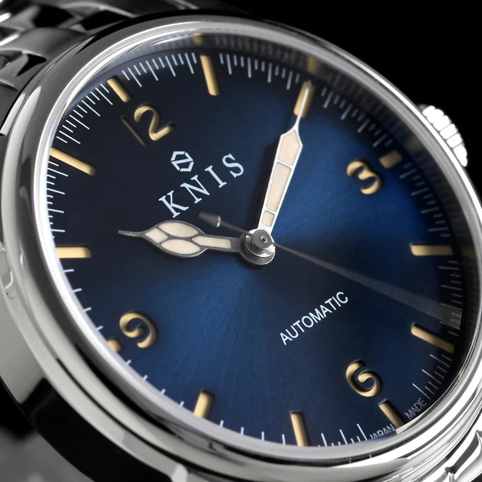 KNIS Automatic Retro Modern Super Luminova Blue 38 mm