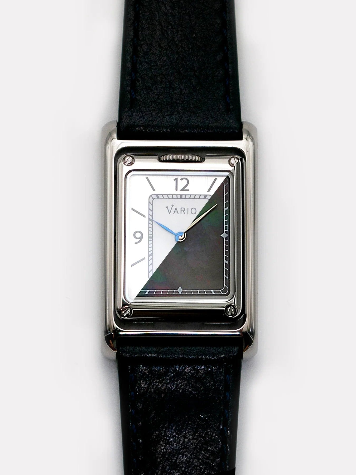 VARIO VERSA Reversible Dual Time Silver-Black MoP Watch – Japanese