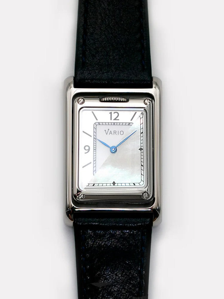 Vario VERSA Reversible watch 腕時計 mop VARIO VERSA Reversible Dual Time Silver-White MoP Watch – Japanese