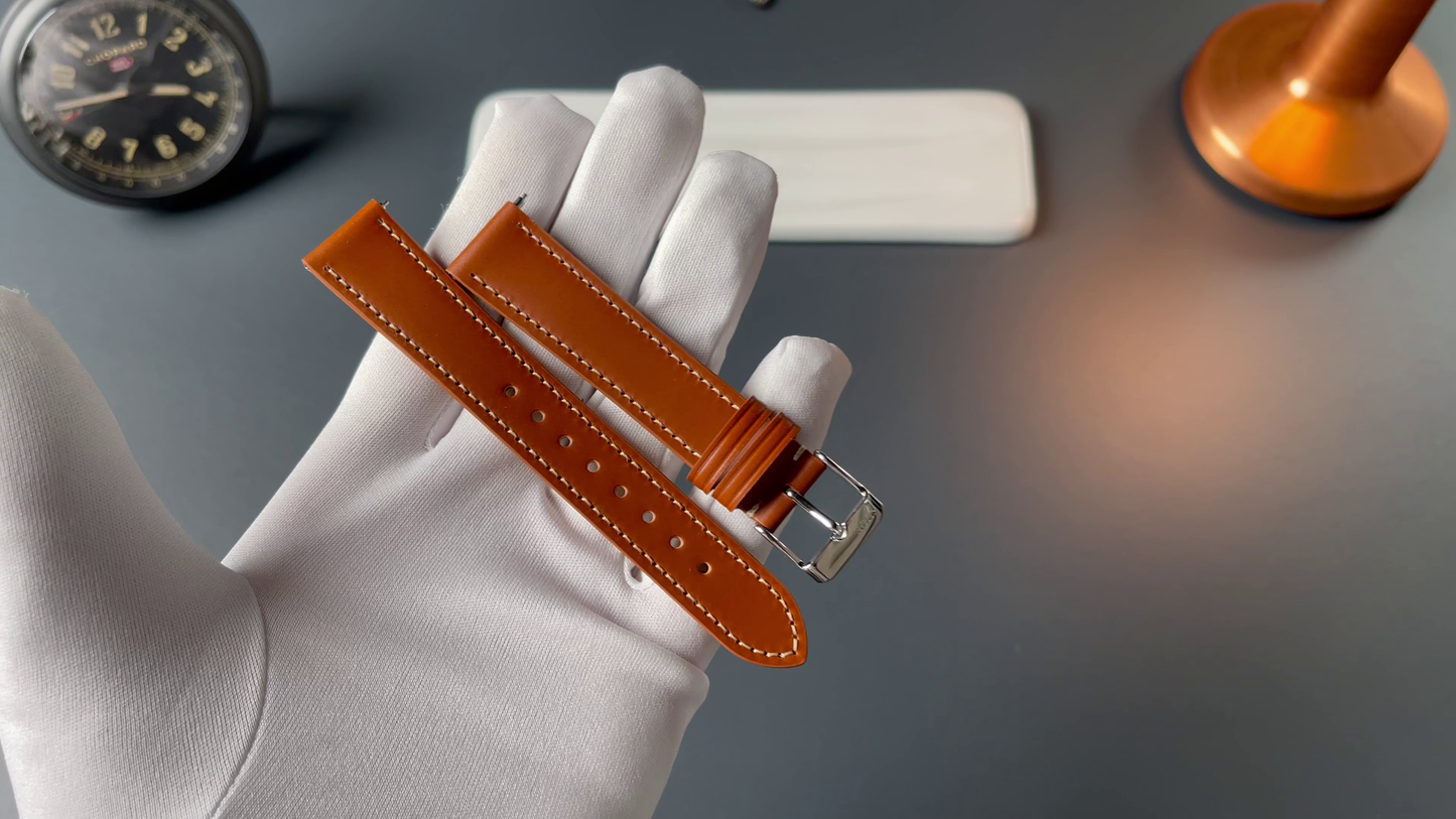 KUOE Original leather strap, 18mm, color "Whisky" made of Italian Cordovan leather