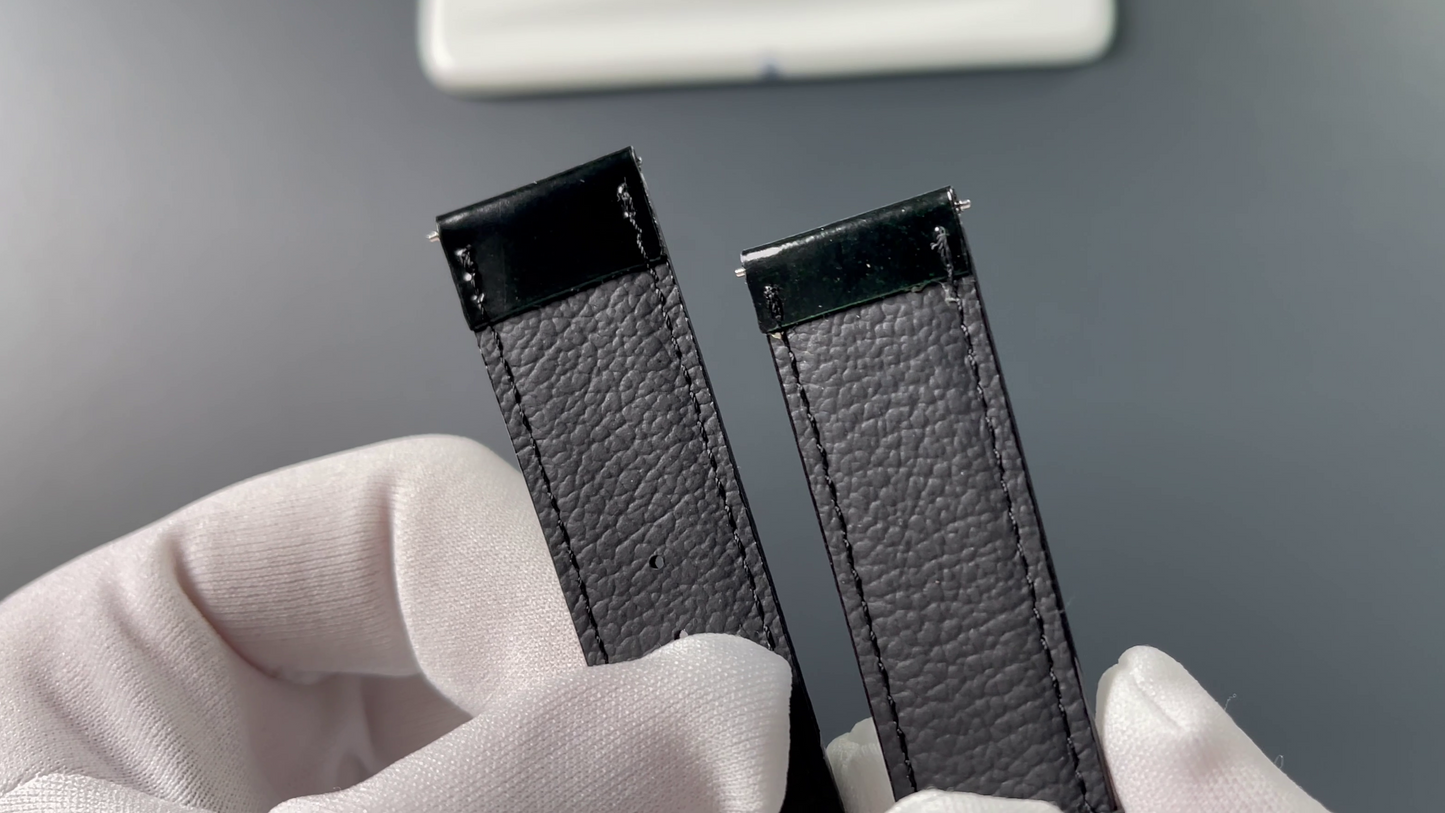 Exclusive calf leather strap 20mm green-black