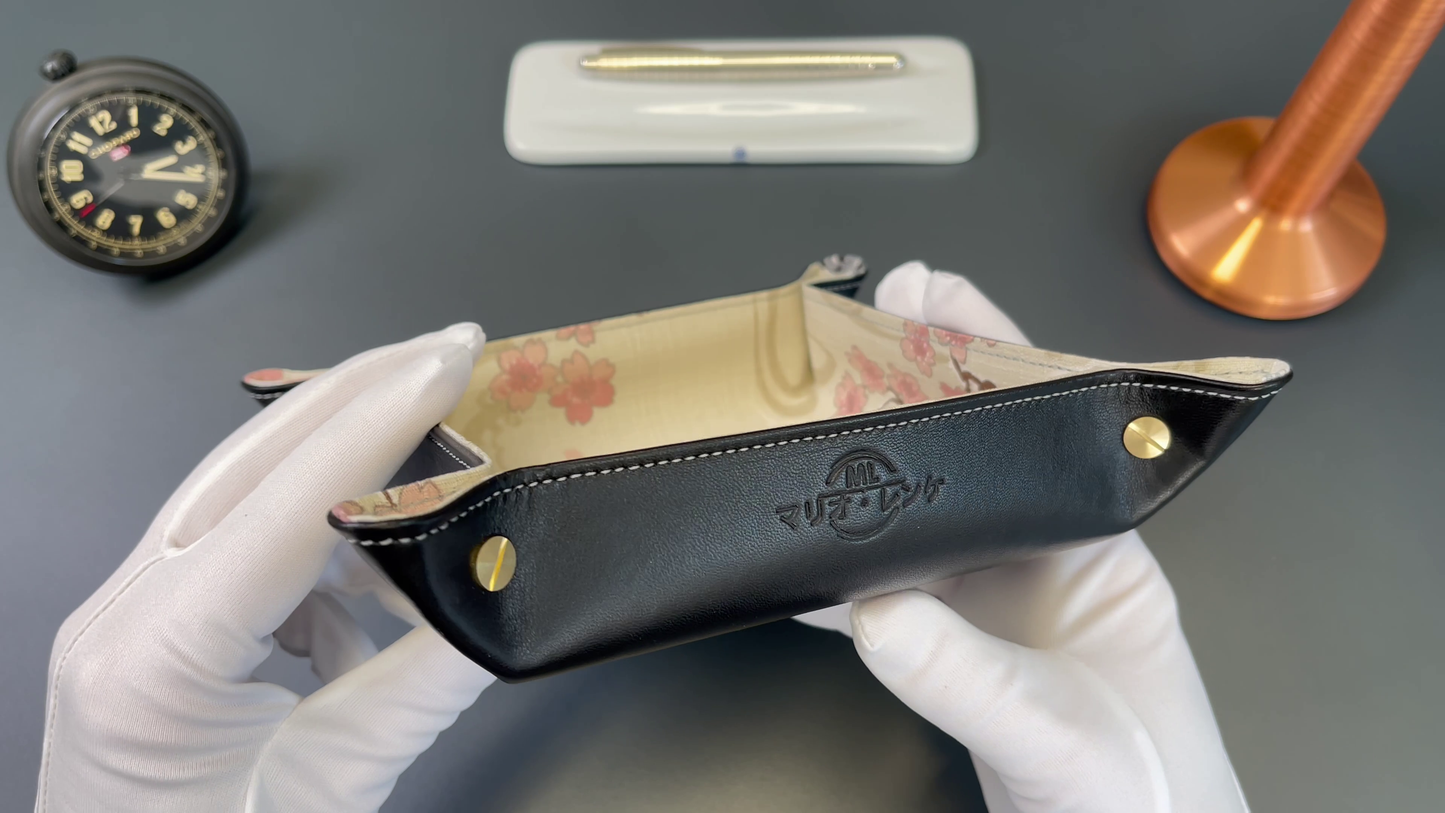 Exclusive watch and jewelry tray – handmade unique pieces, model "Kois - Light Beige", 20 x 20