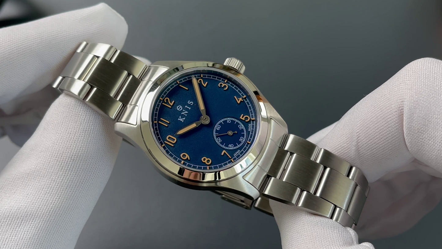 KNIS Retro Military Blue Dial 38mm