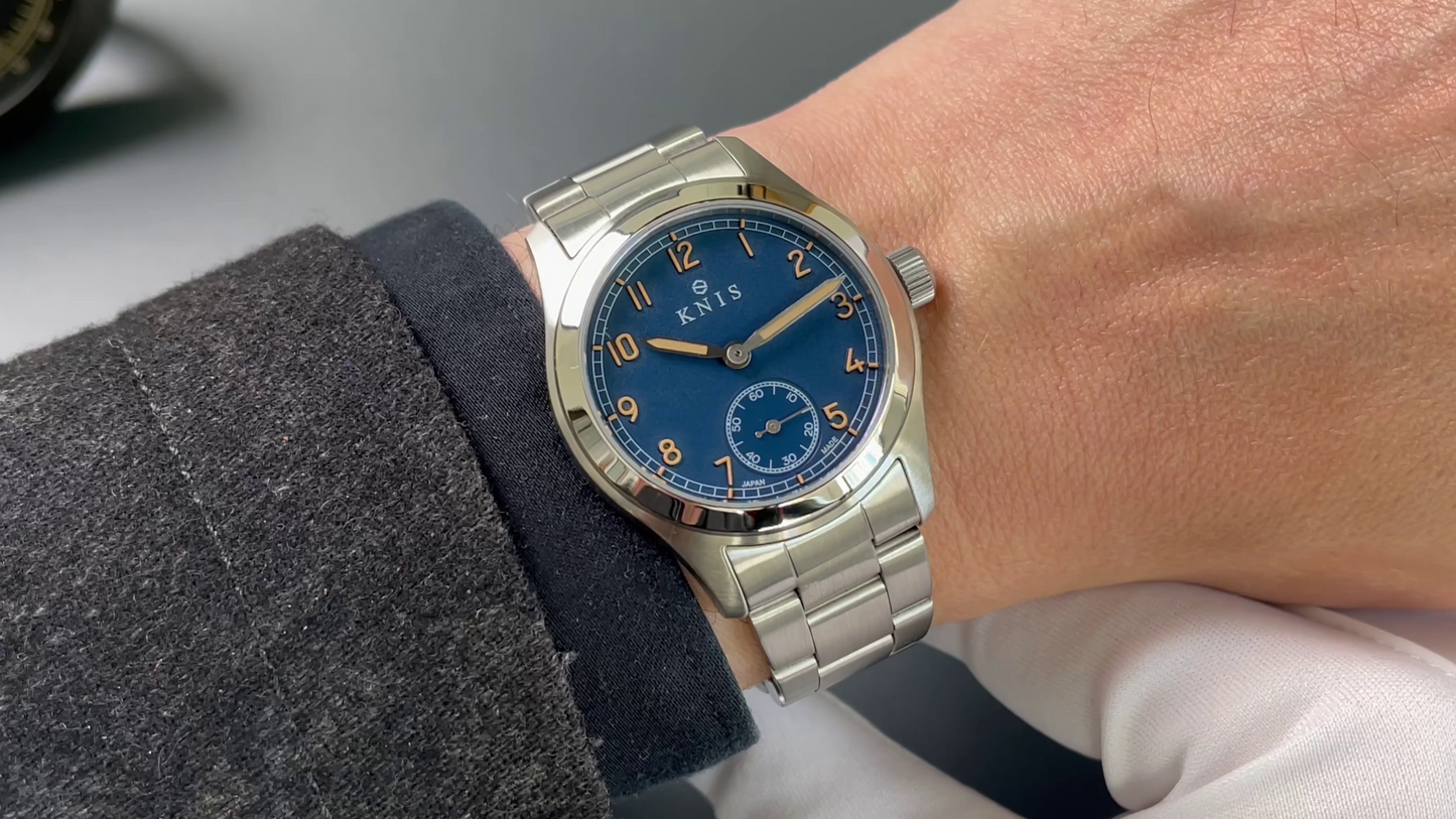 KNIS Retro Military Blue Dial 38mm