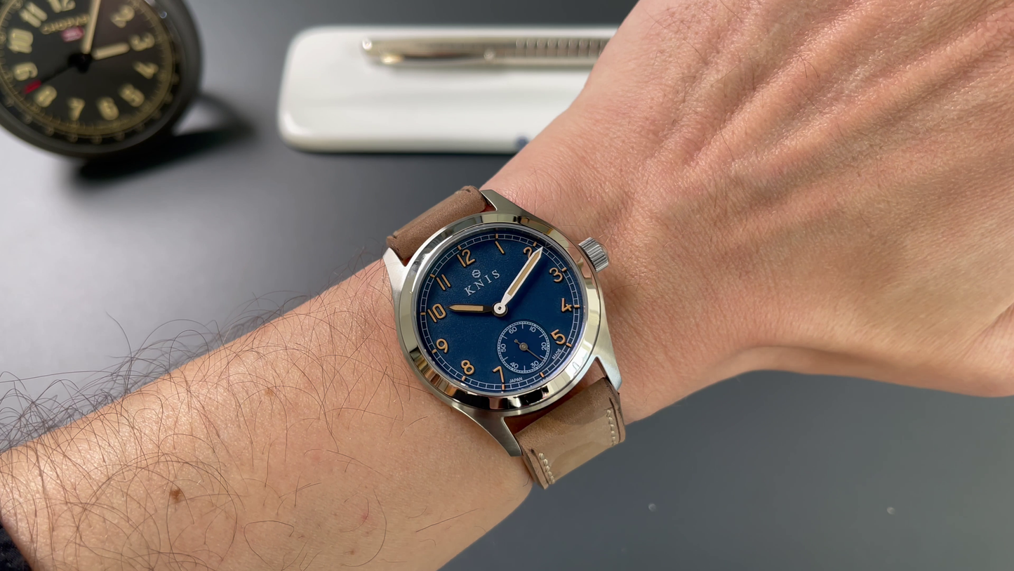 KNIS Retro Military Blue Dial 38mm