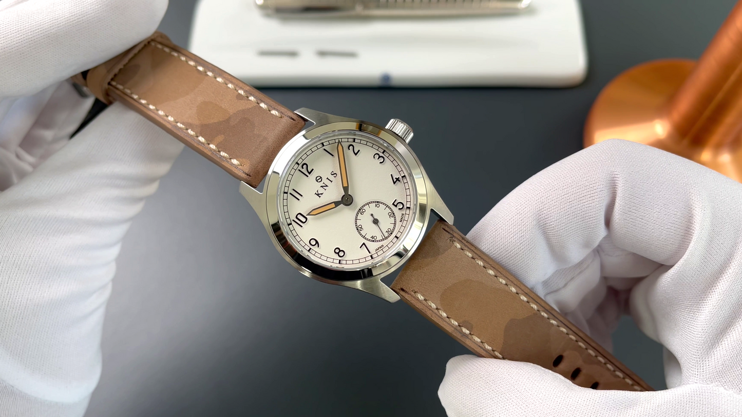 KNIS Retro Military Off White Dial 38 mm
