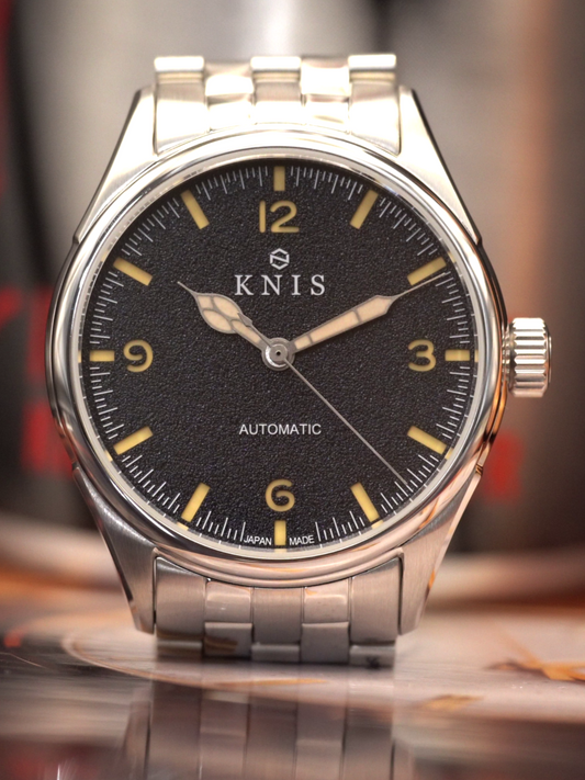 KNIS Automatic Retro Modern Super Luminova Black Modern 38 mm