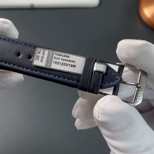 RIOS1931 Kalbslederarmband 20mm - ozeanblau - Länge M