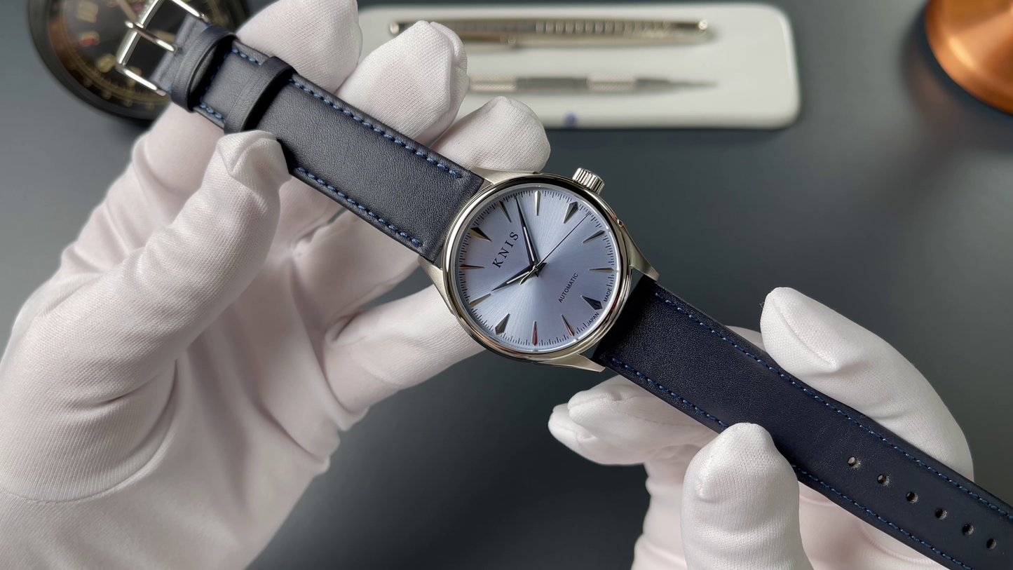 KNIS Automatic Sunray Dial Ice Blue 38 mm