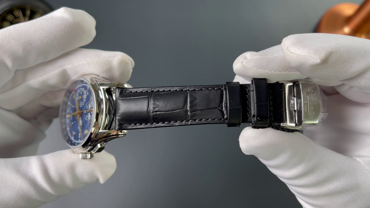 Atlantic Worldmaster 1888 Automatic Moonphase Chronograph Blau | Limited Edition mit goldenem Uhrwerk
