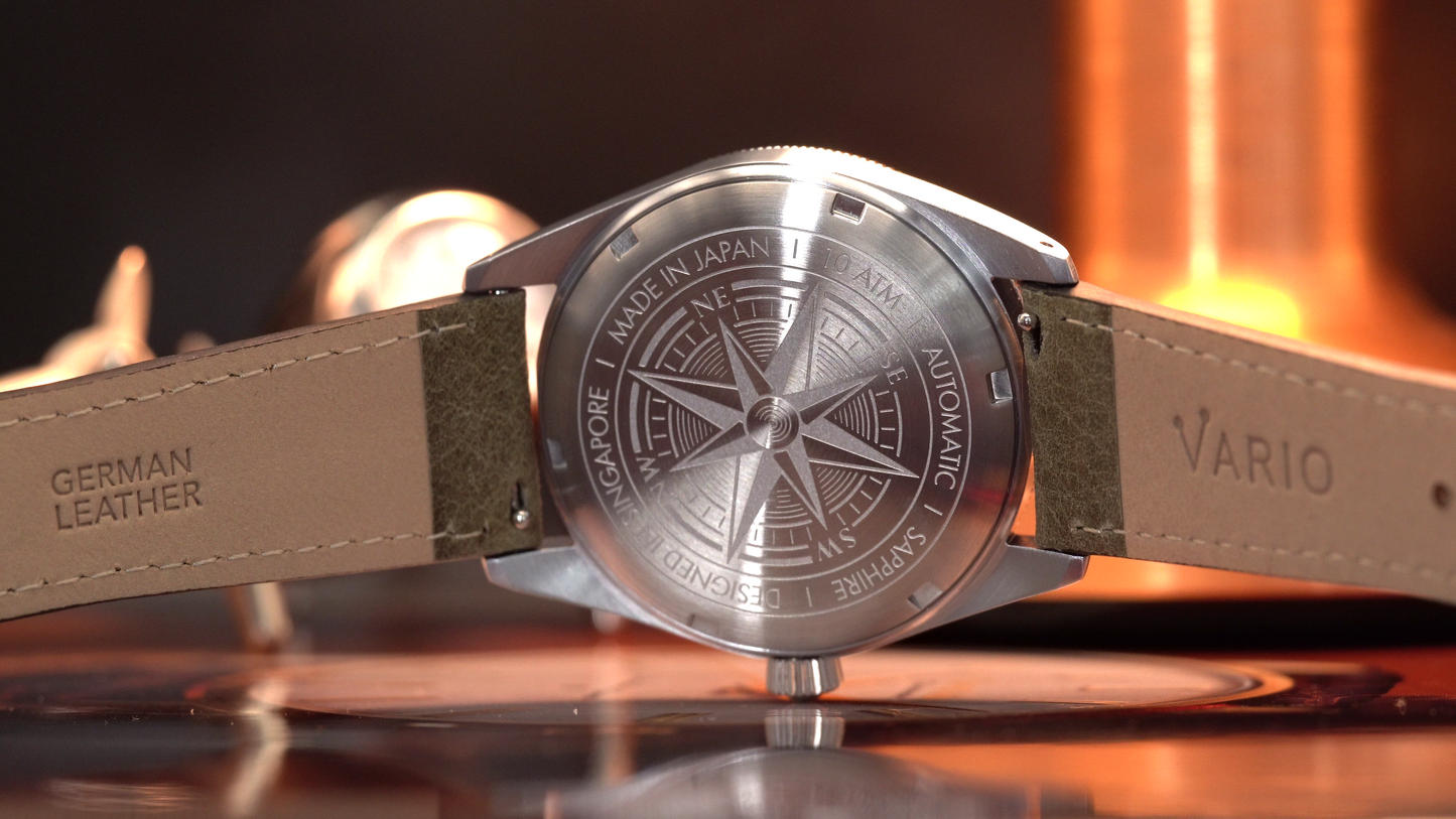 Vario Navi Single Hand Cloud White Small Seconds Compass 38 mm