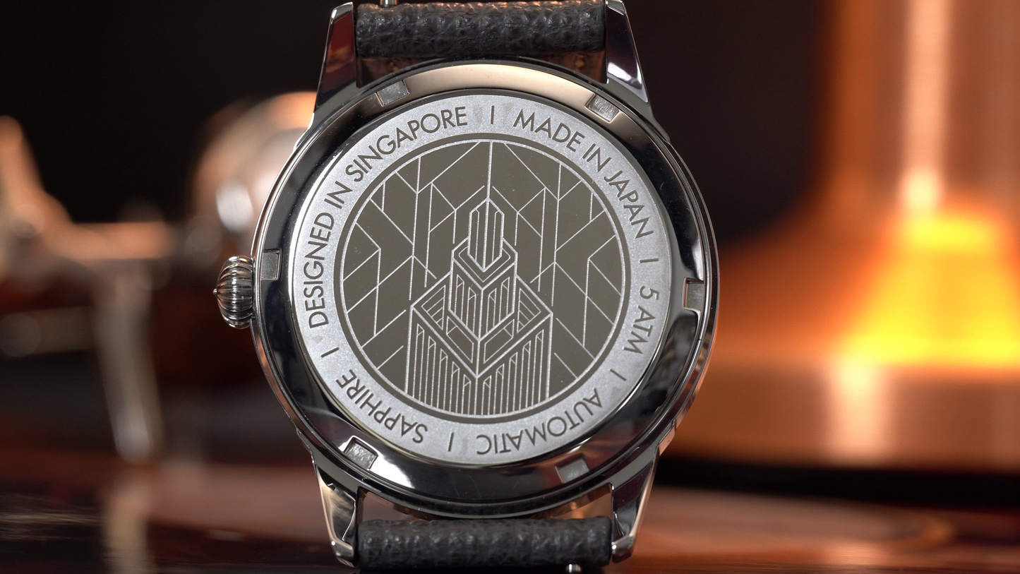 Vario Empire Seasons True GMT Winter White Handwound Dress Watch Epsom Pewter Gray Limited Edition 38 mm