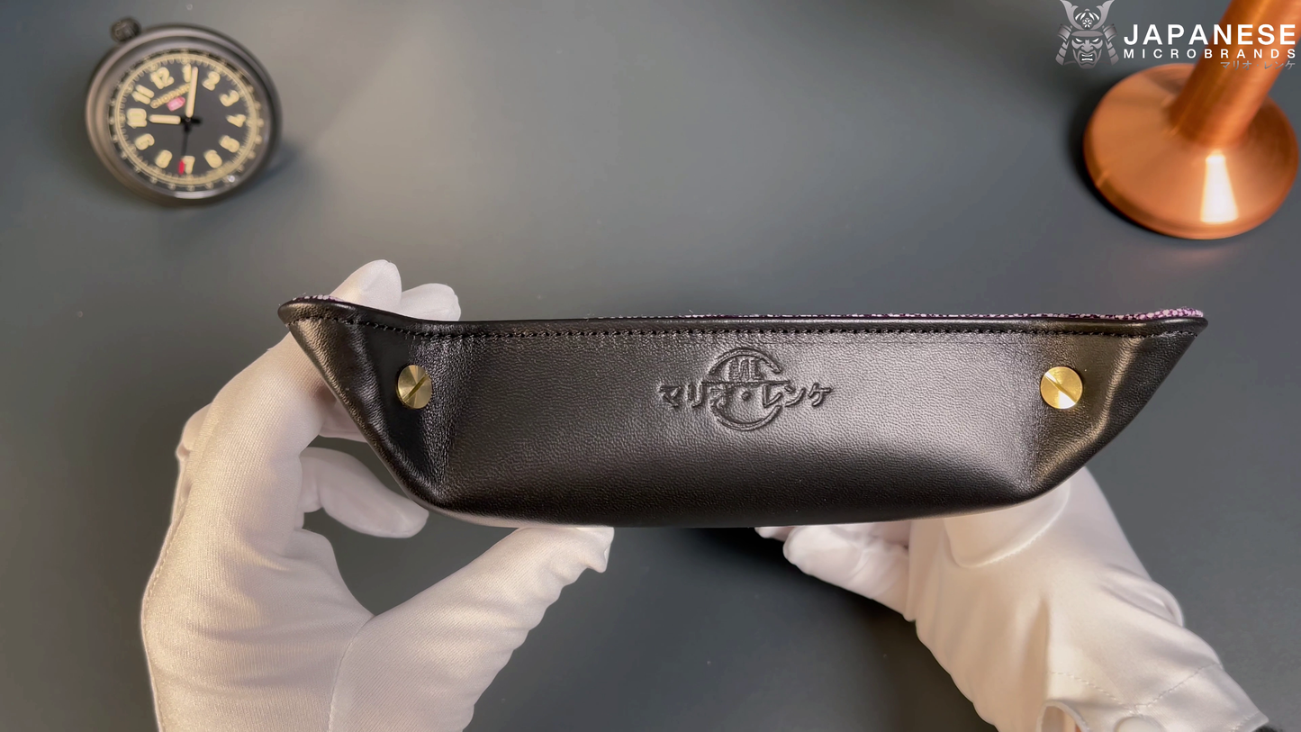 Plateau exclusif pour montres et bijoux – Pièces uniques fabriquées à la main à partir de tissus de kimonos japonais originaux, modèle Japan Lila Moments 20 x 20