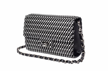 INDEN Cross-Body Bag Rectangle „Rippleal“ – BK x WH