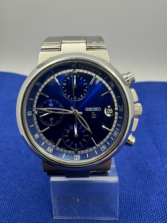 Seiko Lukia Chronograph 7T92-0AA0 – JDM Modell (Oktober 2011) mit blauem Sunburst-Zifferblatt und LK-Signatur