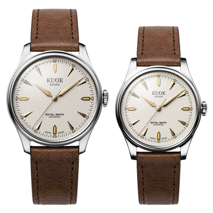 KUOE ROYAL SMITH 90-006 Large Silver Case Ivory Dial - 39 mm