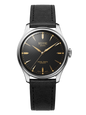 KUOE ROYAL SMITH 90-006 Large Silver Case Black Dial - 39 mm