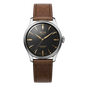 KUOE ROYAL SMITH 90-006 Large Silver Case Black Dial - 39 mm