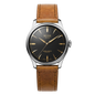 KUOE ROYAL SMITH 90-006 Large Silver Case Black Dial - 39 mm