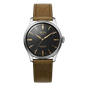 KUOE ROYAL SMITH 90-006 Large Silver Case Black Dial - 39 mm