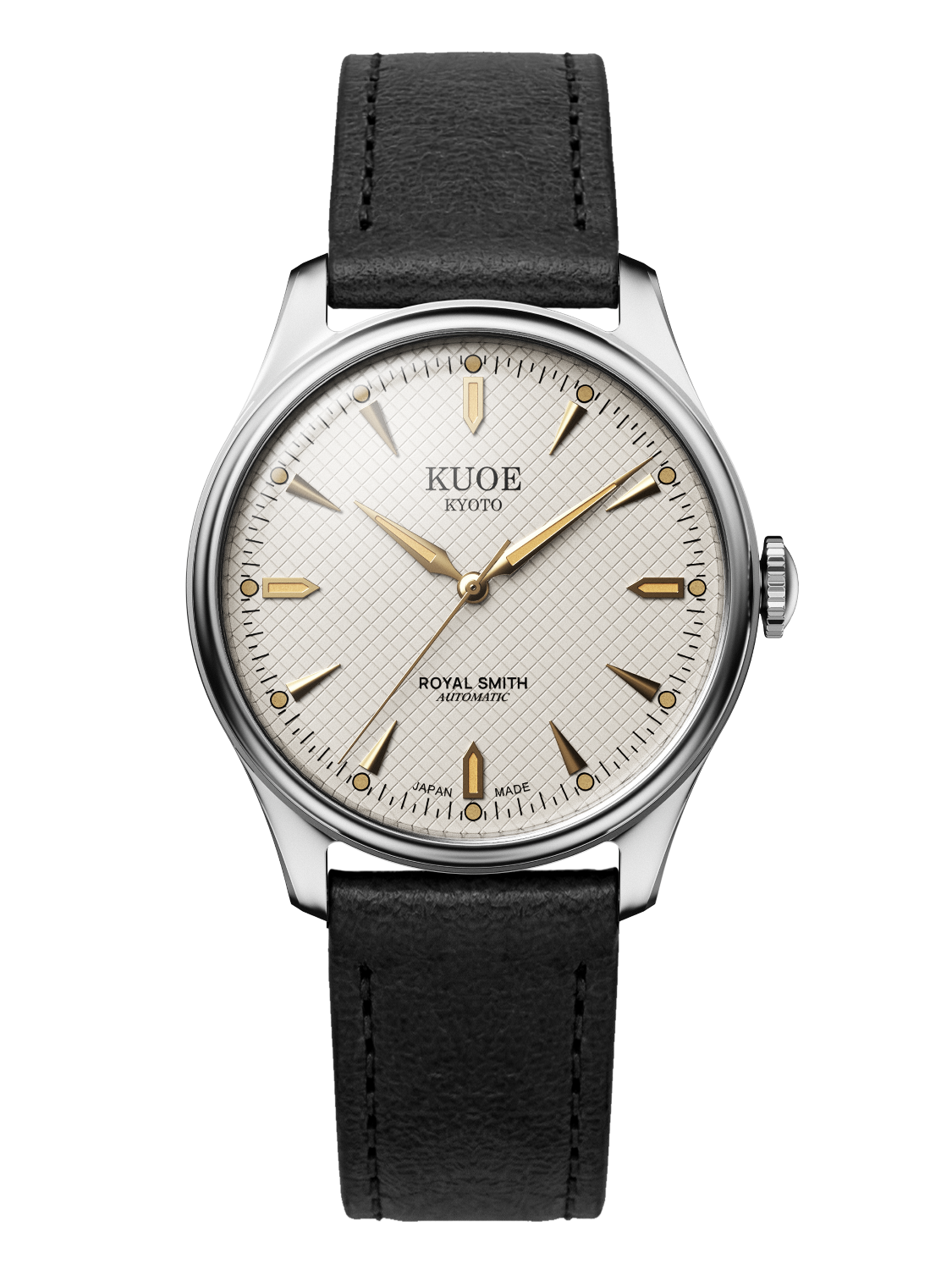 KUOE ROYAL SMITH 90-006 Large Silver Case Ivory Dial - 39 mm