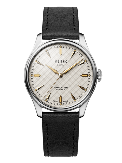 KUOE ROYAL SMITH 90-006 Large Silver Case Ivory Dial - 39 mm