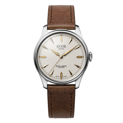 KUOE ROYAL SMITH 90-006 Large Silver Case Ivory Dial - 39 mm