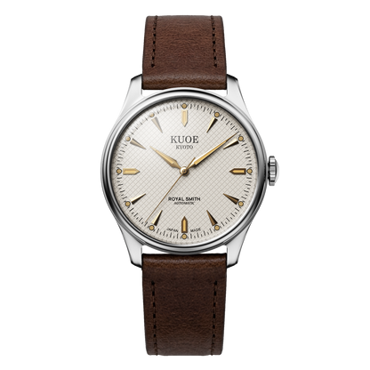KUOE ROYAL SMITH 90-006 Large Silver Case Ivory Dial - 39 mm