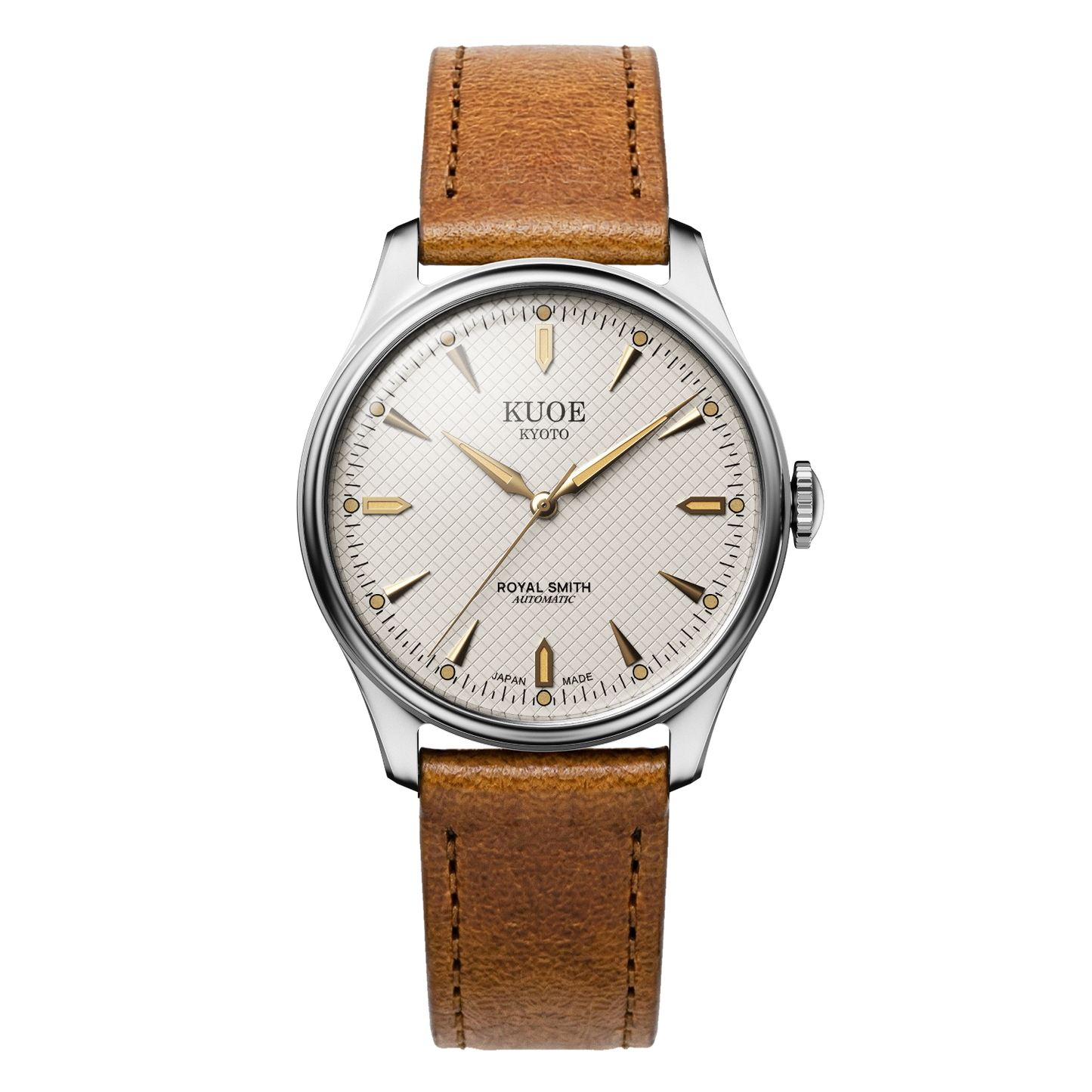 KUOE ROYAL SMITH 90-006 Large Silver Case Ivory Dial - 39 mm