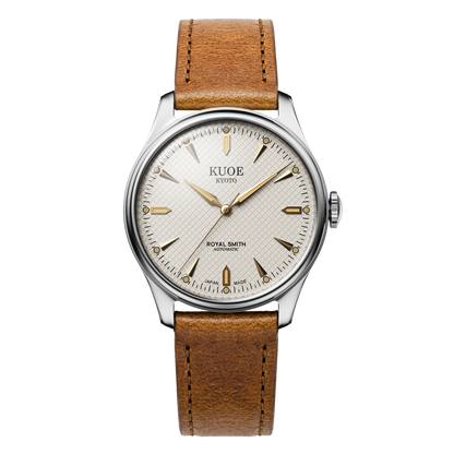 KUOE ROYAL SMITH 90-006 Large Silver Case Ivory Dial - 39 mm
