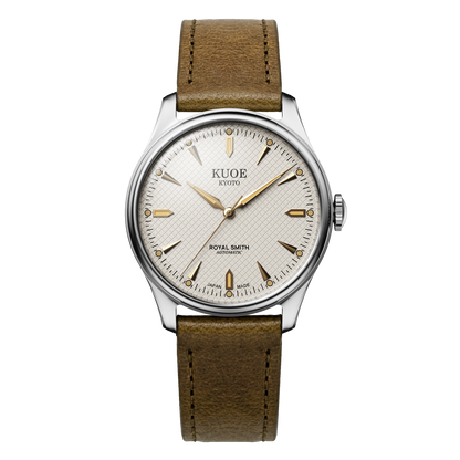 KUOE ROYAL SMITH 90-006 Large Silver Case Ivory Dial - 39 mm