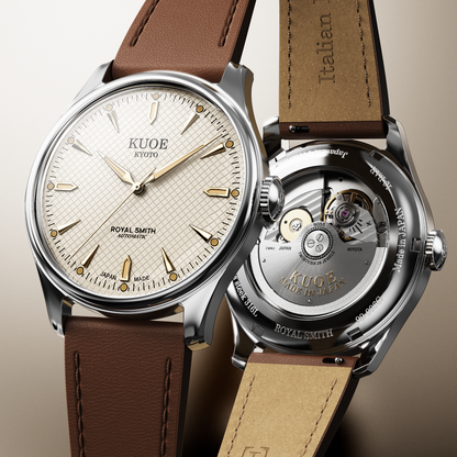 KUOE ROYAL SMITH 90-006 Large Silver Case Ivory Dial - 39 mm