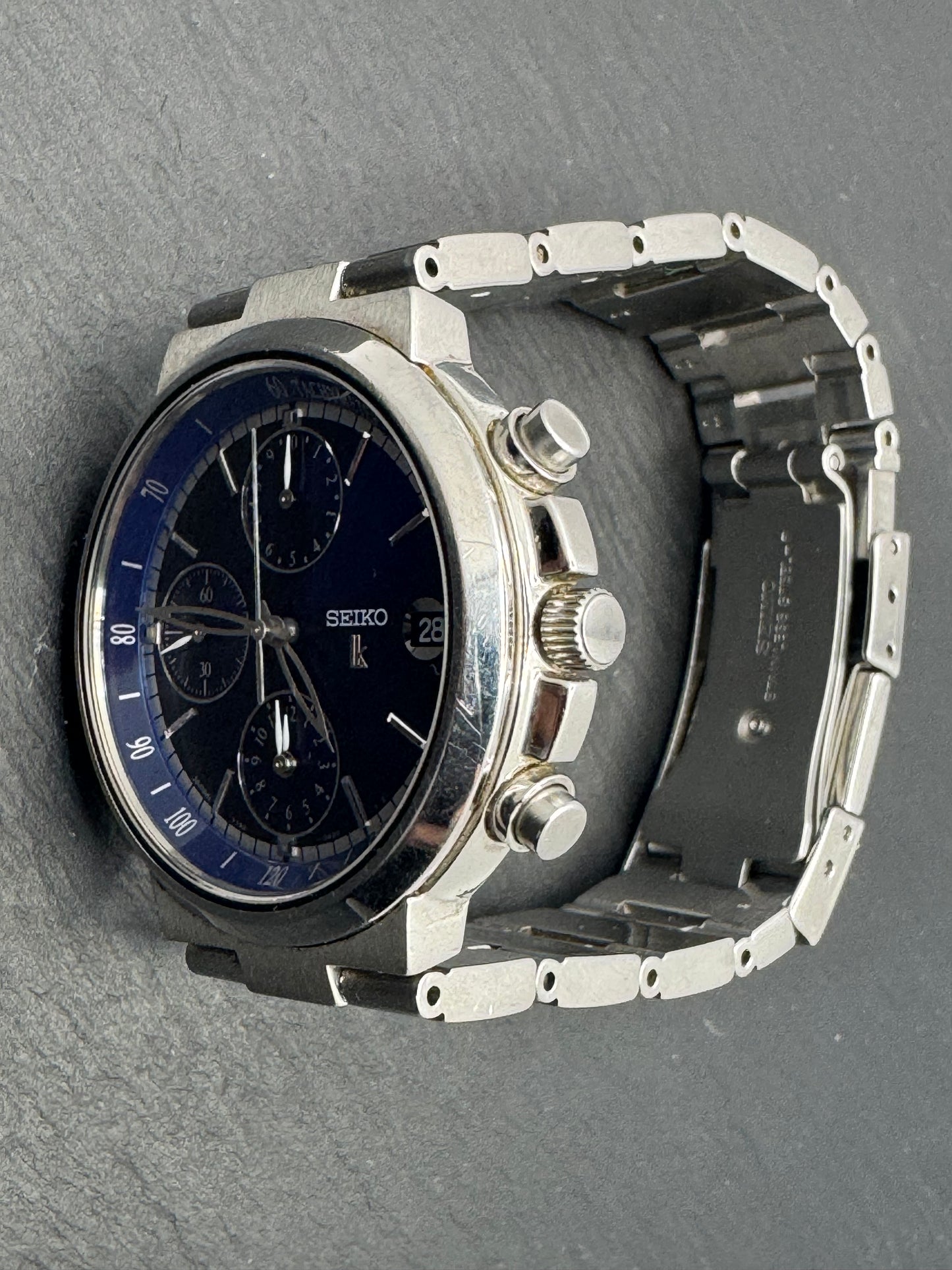 Seiko Lukia Chronograph 7T92-0AA0 – JDM Modell (Oktober 2011) mit blauem Sunburst-Zifferblatt und LK-Signatur