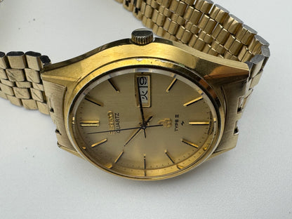 Seiko Type II Quartz 4336-8000 (Oktober 1977), goldfarben, guter Originalzustand