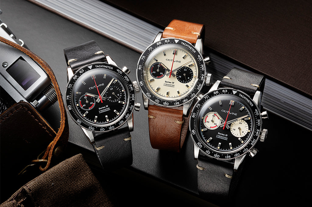 OUTLINE Chronographe à 2 compteurs Série IV « Panda inversé »