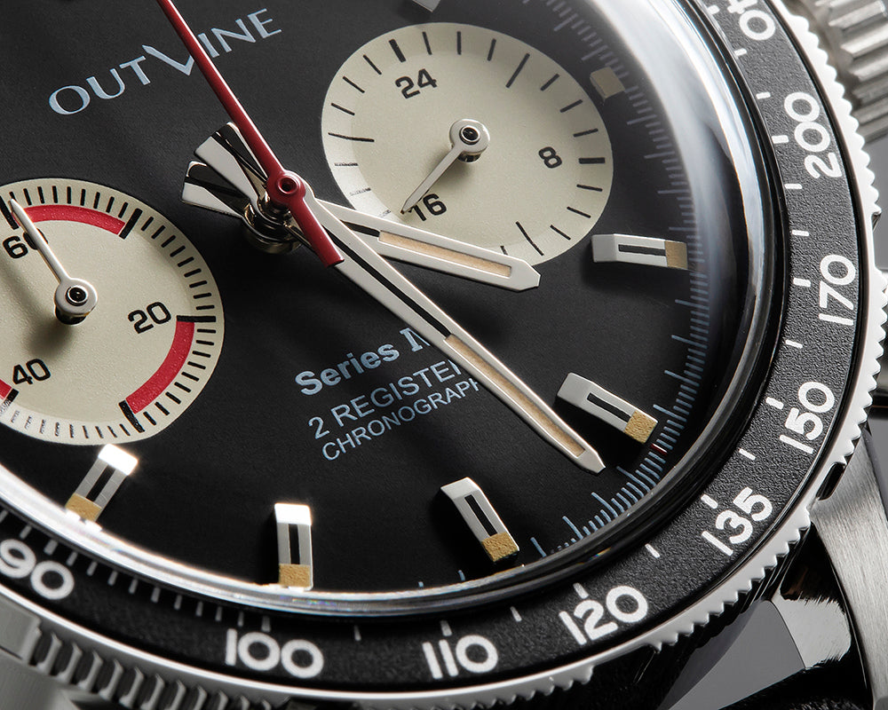 OUTLINE Chronographe à 2 compteurs Série IV « Panda inversé »