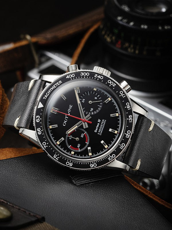 OUTLINE Chronographe à 2 compteurs Série IV « NOIR »