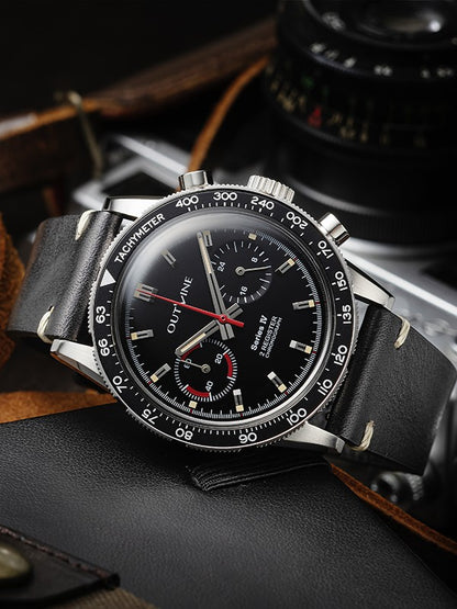 OUTLINE Chronographe à 2 compteurs Série IV « NOIR »