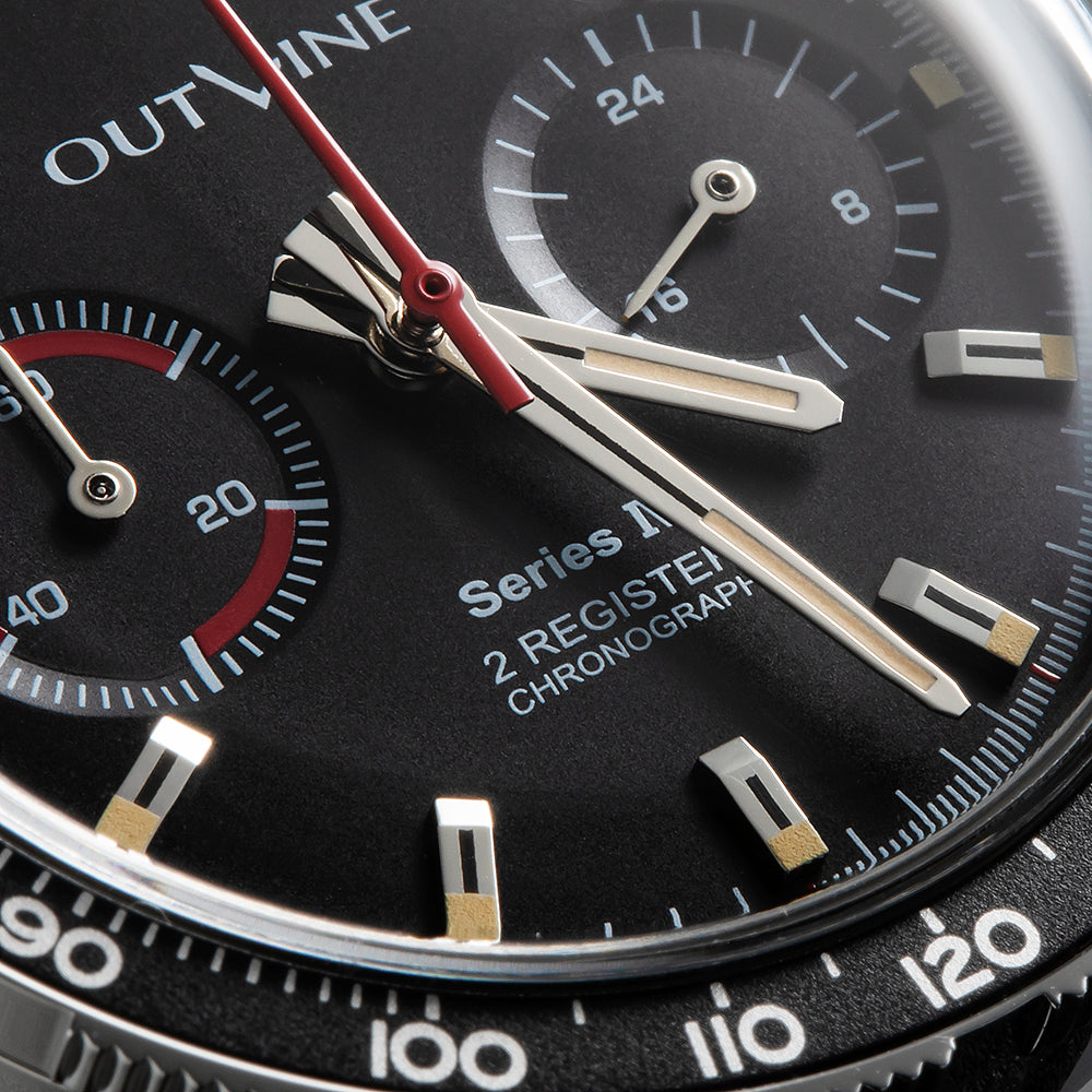 OUTLINE Chronographe à 2 compteurs Série IV « NOIR »