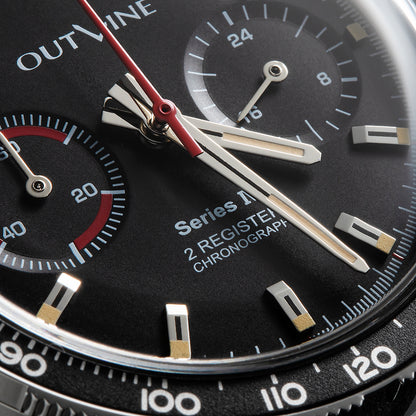 OUTLINE Chronographe à 2 compteurs Série IV « NOIR »